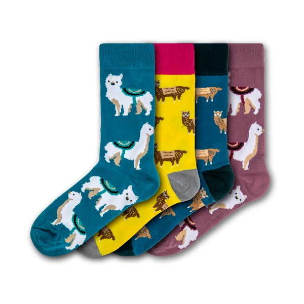 Llamas 4 pár színes zokni, méret 35 - 39 és 41 - 45 - Funky Steps