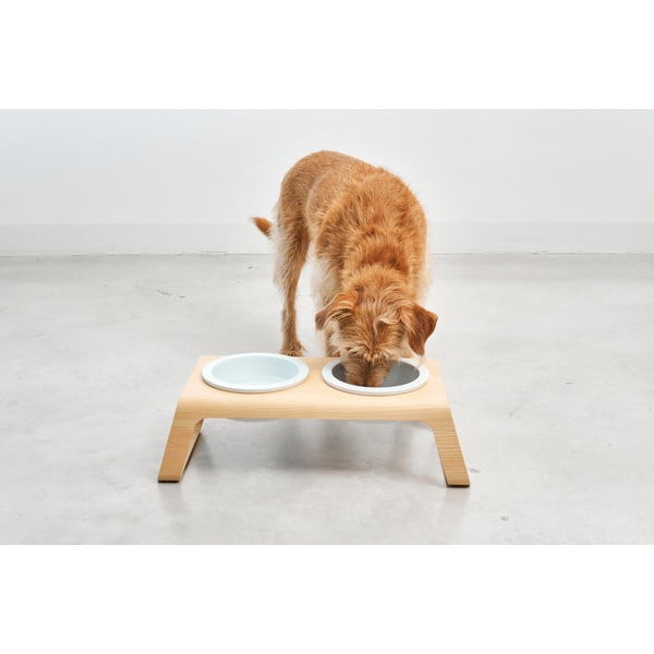 Tálka szett állvánnyal kutyáknak Desco Ash Natural M – MiaCara-image-3