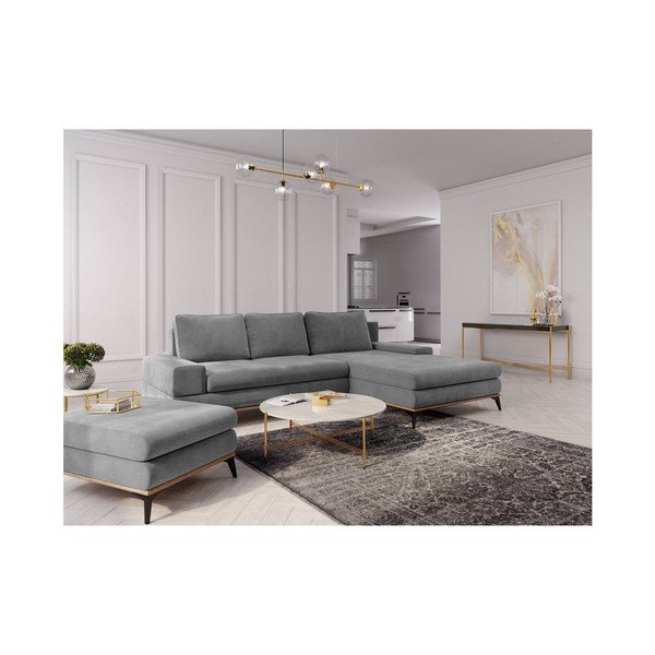 Planet szürke kinyitható sarokkanapé, jobb oldali - Windsor & Co Sofas-image-1