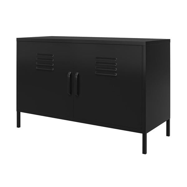 Fekete fém szekrény 100x64x40 cm Mission District – Støraa-image-3