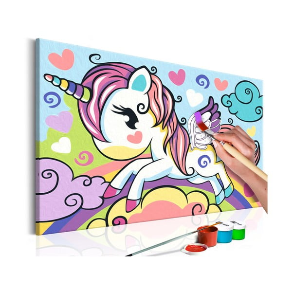 Colourful Unicorns DIY készlet, saját vászonkép festése, 33 x 23 cm - Artgeist