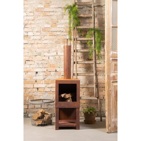 Négyszögletes kandalló teraszra - Esschert Design-image-3