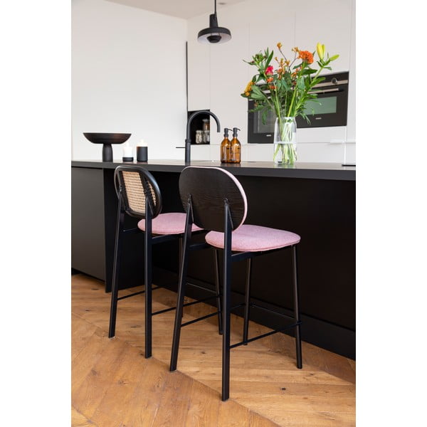 Fekete-világos rózsaszín bárszék 94 cm Spike – Zuiver-image-1