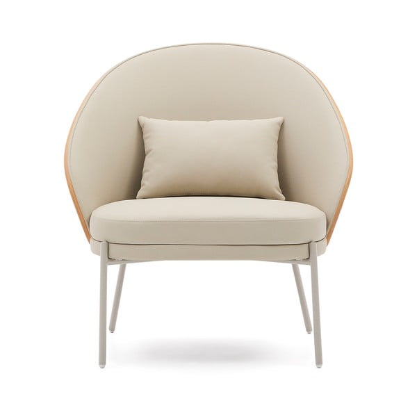 Bézs bőrutánzat fotel Eamy – Kave Home