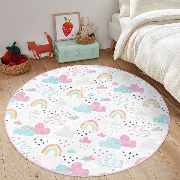 Fehér gyerek szőnyeg ø 120 cm Comfort – Mila Home-image-1