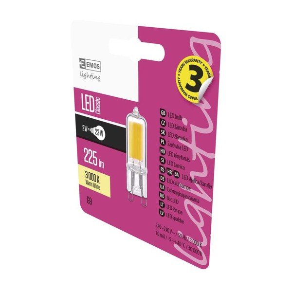 Classic Warm White LED izzó, JC A++ WW, 2W G9 - EMOS-image-1