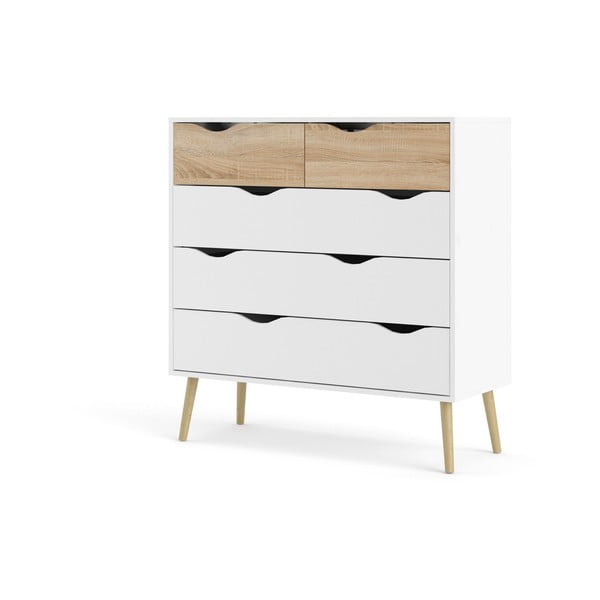 Oslo fehér komód, 99 x 101 cm - Tvilum-image-3