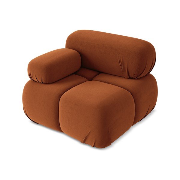 Narancssárga bársony kanapé modul (bal oldali) Lokua – Makamii-image-2