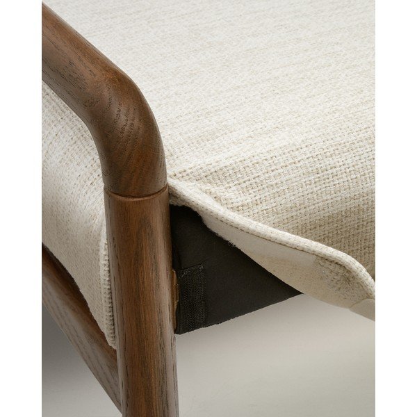 Krémszínű-natúr színű zsenília pad Macaret – Kave Home-image-4