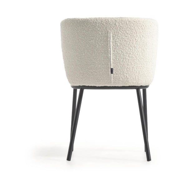 Fehér kárpitozott étkezőfotel Ciselia – Kave Home-image-3
