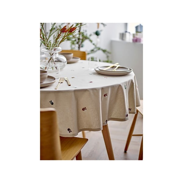 Pamut asztalterítő ø 180 cm Hearts Embloidery – Södahl-image-4