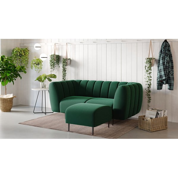 Shel sötétzöld bársony lábtartó - Ghado-image-1