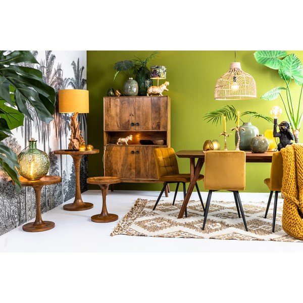 Barna étkezőasztal akácfa asztallappal 100x200 cm Quenza – Light & Living-image-4