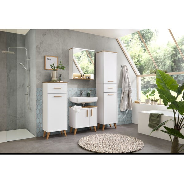 Fehér fürdőszoba szekrény 72x60 cm Quickset 383 – Pelipal-image-3