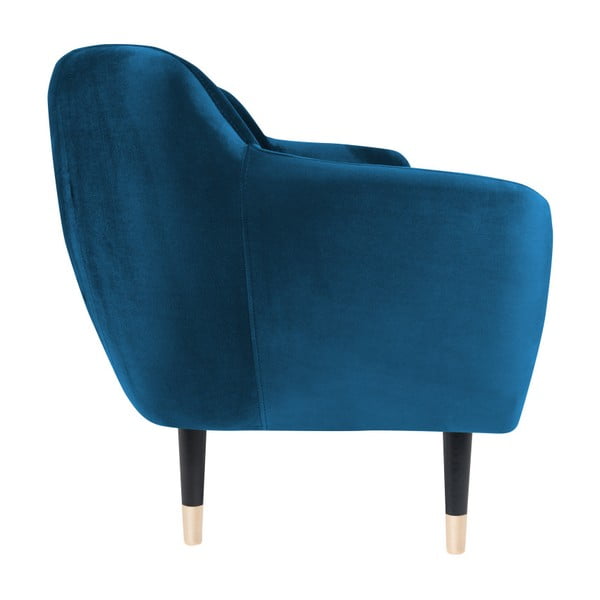 Benito kék kanapé fekete lábakkal, 158 cm - Mazzini Sofas-image-3