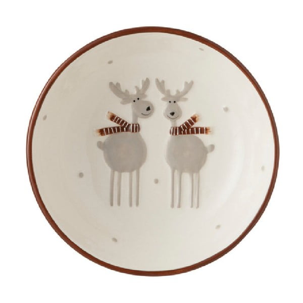 Reindeers kerámiatál, ⌀ 17 cm - J-Line