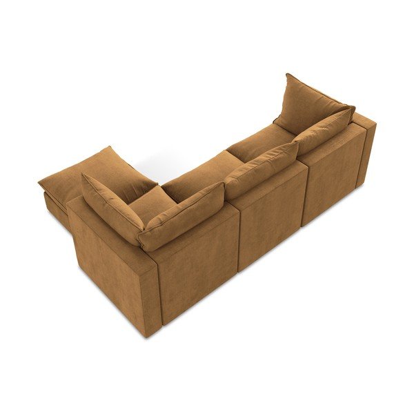 Terrakotta színű sarokkanapé (jobb oldali-heverő résszel) Manao – Makamii-image-3