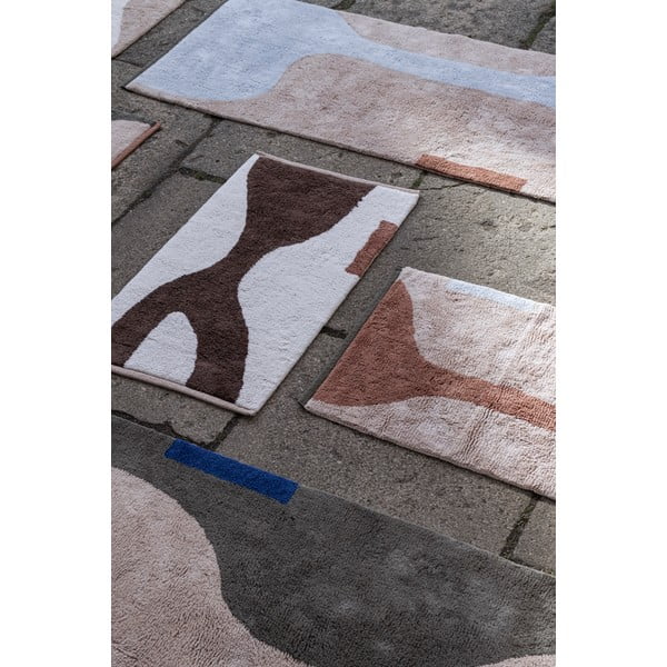 Téglavörös-bézs mosható pamut szőnyeg 50x80 cm Figura – Mette Ditmer Denmark-image-3