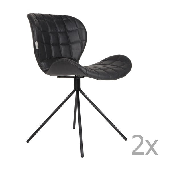 OMG LL 2 db-os fekete székkészlet - Zuiver