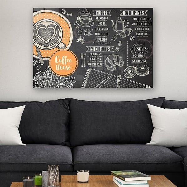 Üveg kép 70x50 cm Coffee House – Wallity-image-1