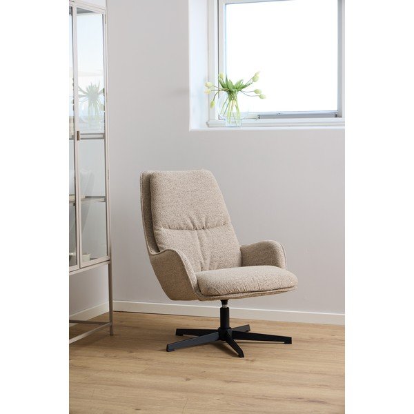 Bézs forgó buklé fotel Bosley – Actona-image-1