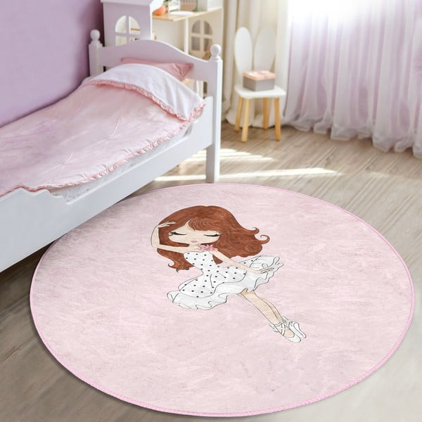 Rózsaszín gyerek szőnyeg ø 100 cm Comfort – Mila Home-image-2