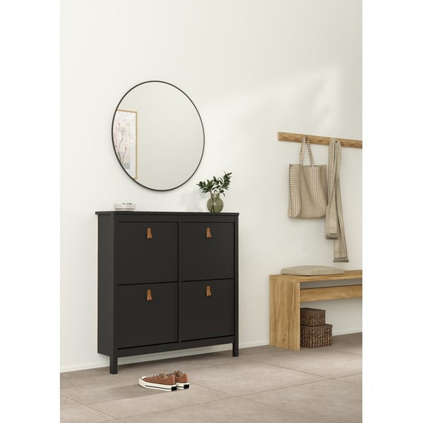 Fekete billenő ajtós cipőtartó Madrid – Tvilum-image-1