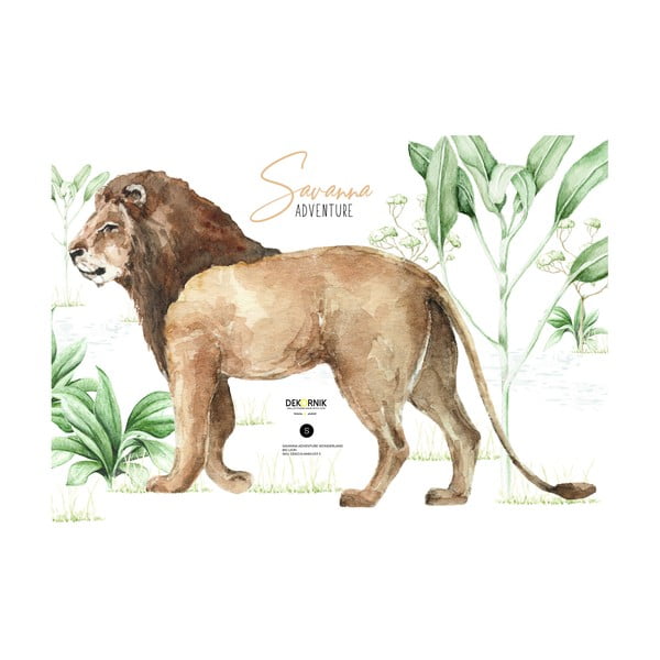 Gyerek falmatrica oroszlán motívummal, 100 x 70 cm - Dekornik