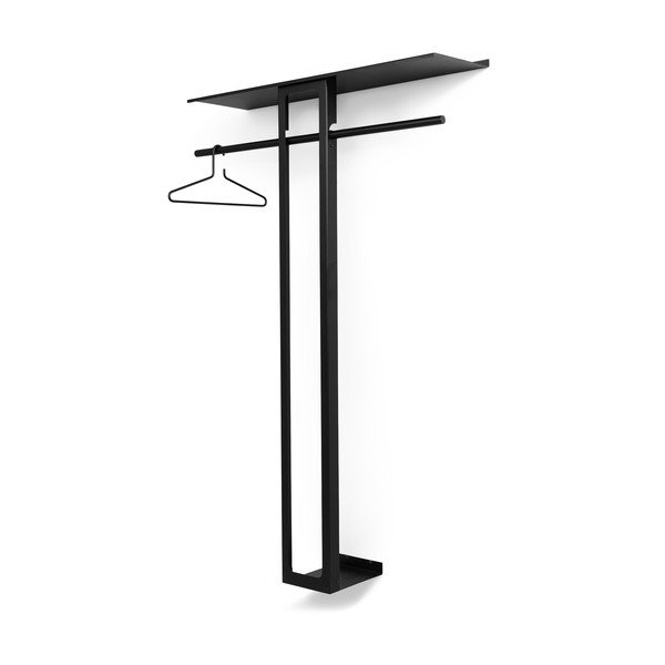 Fekete acél fali fogas polccal 100 cm Luno Large – Spinder Design-image-3