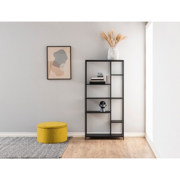 Retina sárga bársony puff, ⌀ 60 cm - Actona-image-1