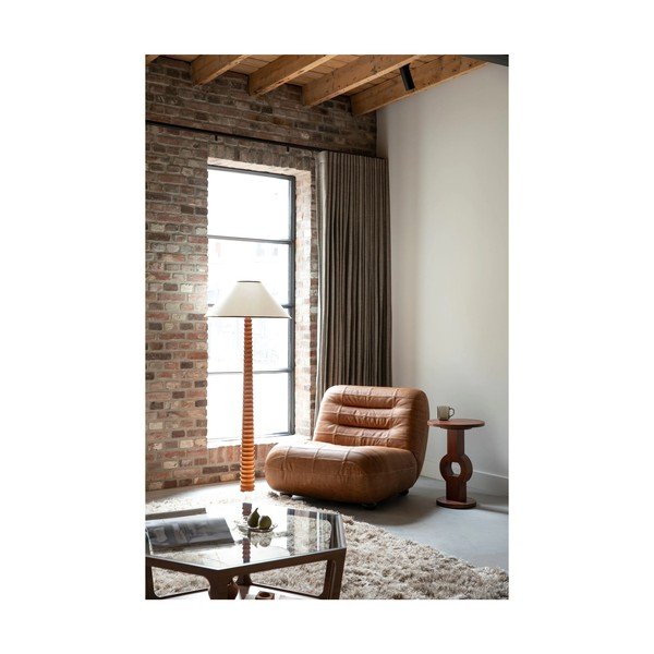 Konyakbarna bőr fotel Wyatt – Dutchbone-image-1