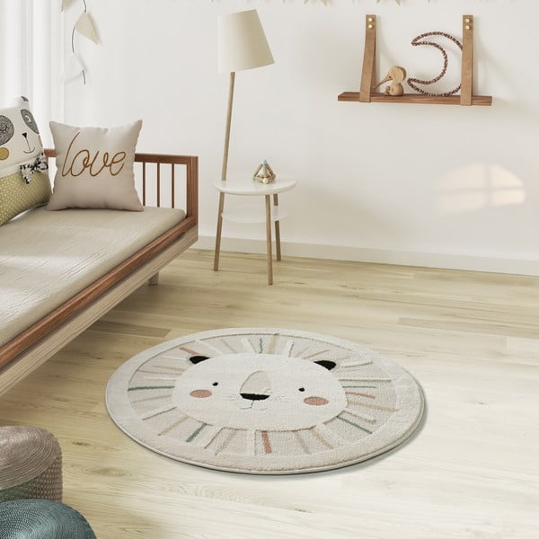 Krémszínű gyerek szőnyeg ø120 cm Clown – Universal-image-1