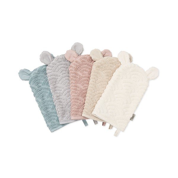 Elefántcsont színű bio pamut mosdókesztyű 14x22 cm Off-White – Cam Cam Copenhagen-image-2