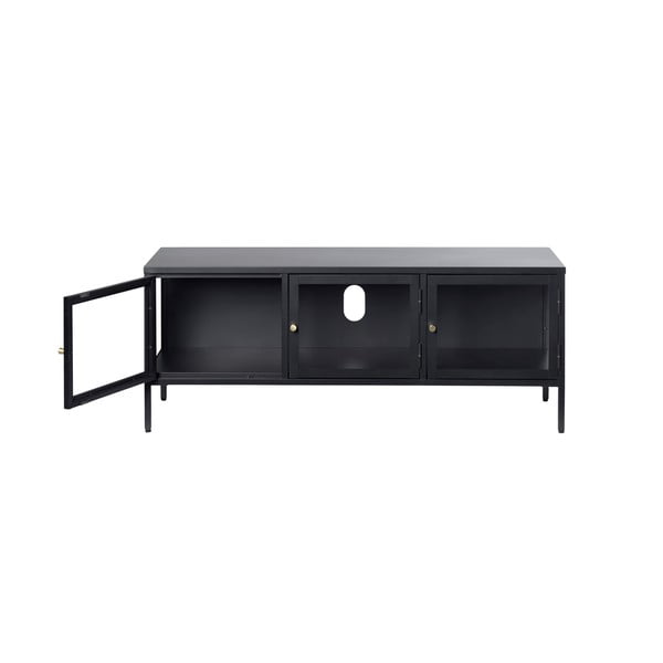 Fekete fém TV-állvány 132x52 cm Carmel – Unique Furniture-image-3
