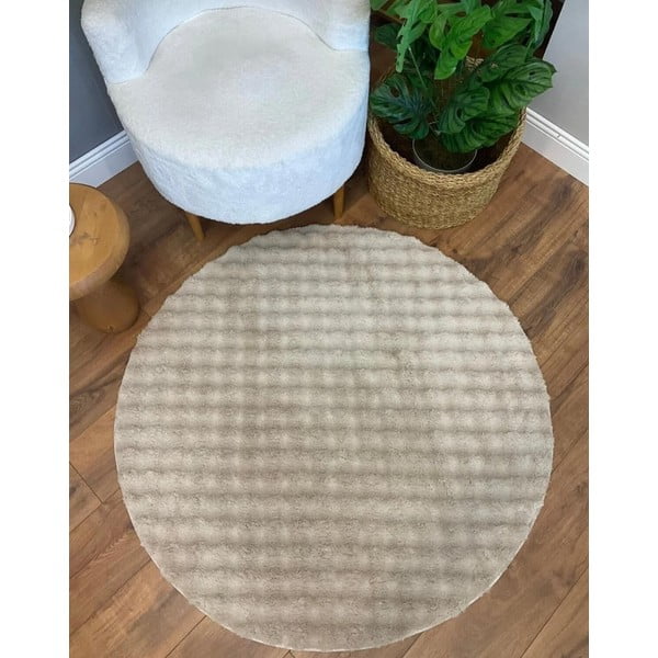 Bézs mosható kerek szőnyeg ø 80 cm Bubble Cream – Mila Home-image-1