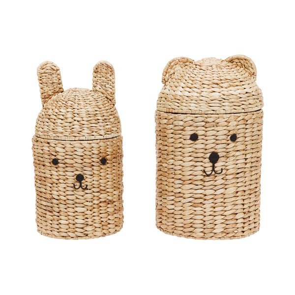 Natúr színű tengerifű játéktároló kosár szett 2 db-os ø 28,5x49,5 cm Bear & Rabbit – OYOY Mini