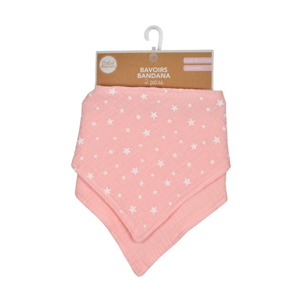 Rózsaszín muszlin nyálfogó készlet 2 db-os – Bébé Douceur-image-3