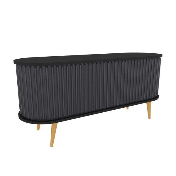 Fekete-antracitszürke TV-állvány 140x64 cm Stor – Kalune Design-image-2