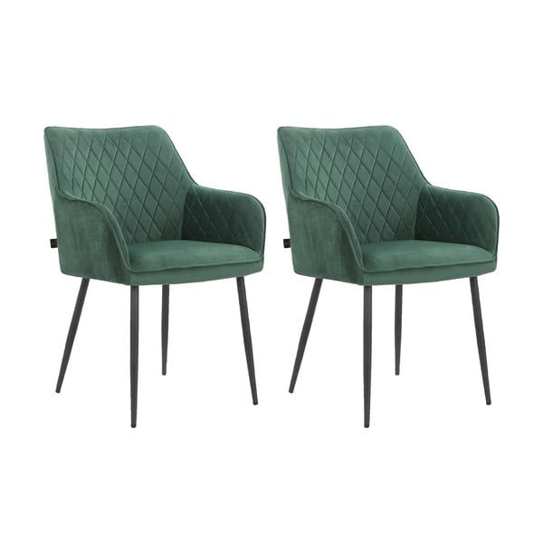Zöld kárpitozott étkezőfotel szett 2 db-os Elvira – Støraa-image-4