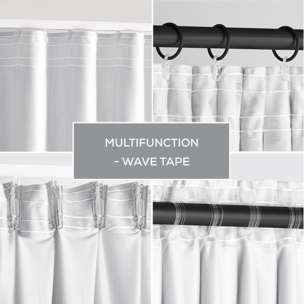 Fehér bársony dimout (részleges sötétítő) függöny 140x245 cm Pleat – Restilo-image-3