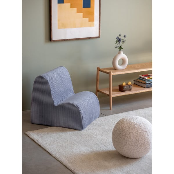 Kék kordbársony gyerek fotel Cloud – Wigiwama-image-1