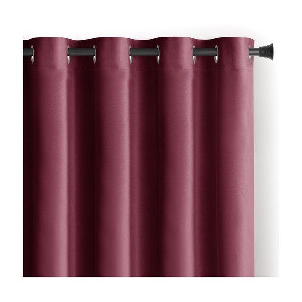 Borvörös-rózsaszín bársony dimout (részleges sötétítő) függöny 140x270 cm Eyelets – Restilo
