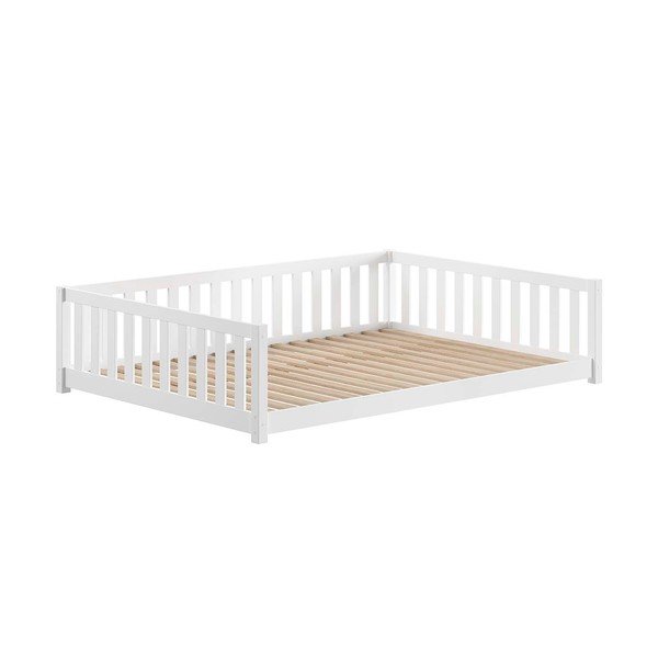 Fehér borovi fenyő ágyneműtartós gyerekágy kihúzható pótággyal ágyráccsal 140x200 cm Dallas – Vipack-image-2