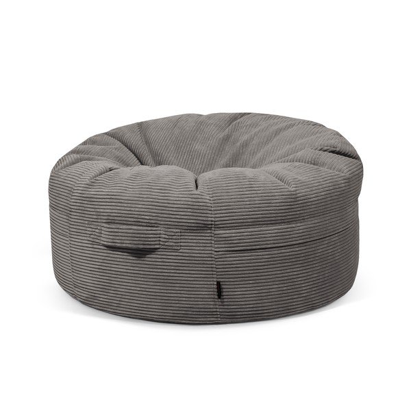 Sötétszürke kordbársony babzsákfotel Roll 105 – SLOWDOWN