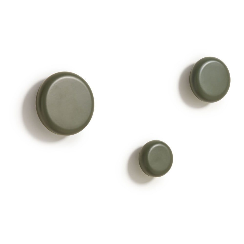 Szürkészöld fali fa akasztó szett 3 db-os Nadue – Kave Home