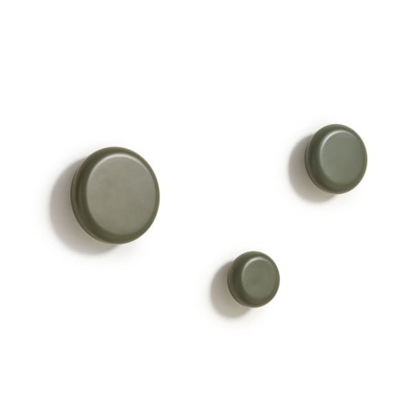 Szürkészöld fali fa akasztó szett 3 db-os Nadue – Kave Home