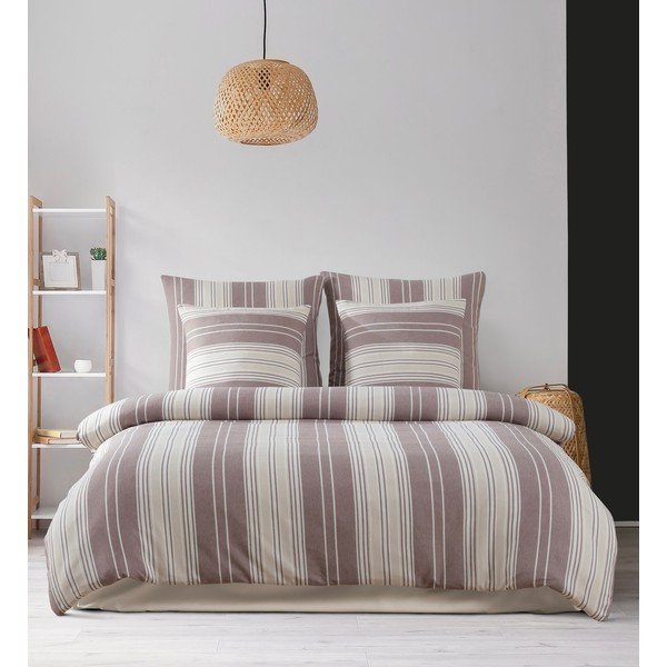 Barna-bézs kétszemélyes ágyneműhuzat 200x200 cm Lima – Mijolnir