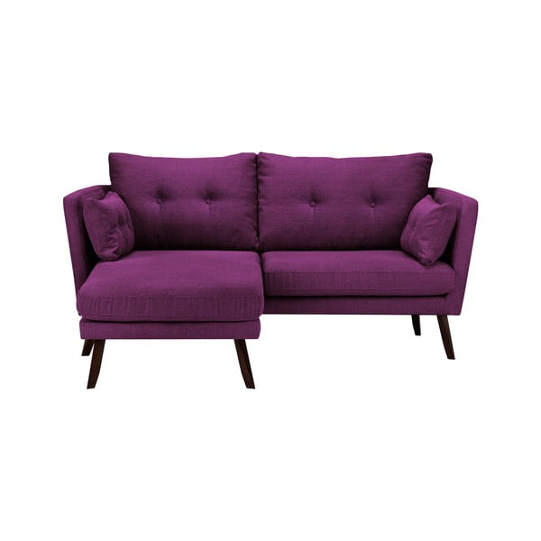 Elena lila háromszemélyes kanapé, fekvőfotellel a bal oldalon - Mazzini Sofas-image-1