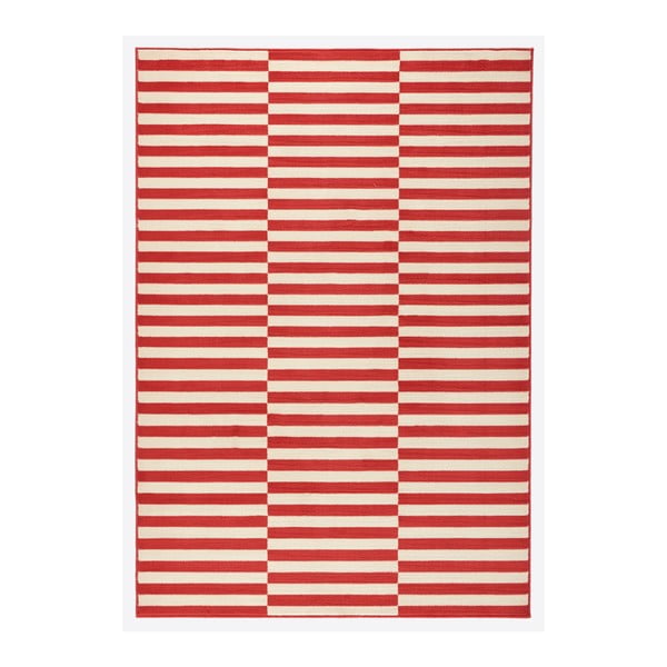 Gloria Panel piros-fehér futószőnyeg, 80 x 300 cm - Hanse Home
