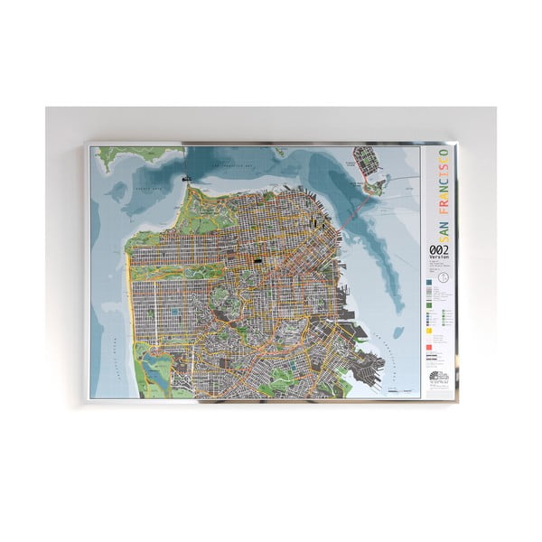 San Francisco City térkép áttetsző borítással - San Francisco, 100 x 70 cm - The Future Mapping Company